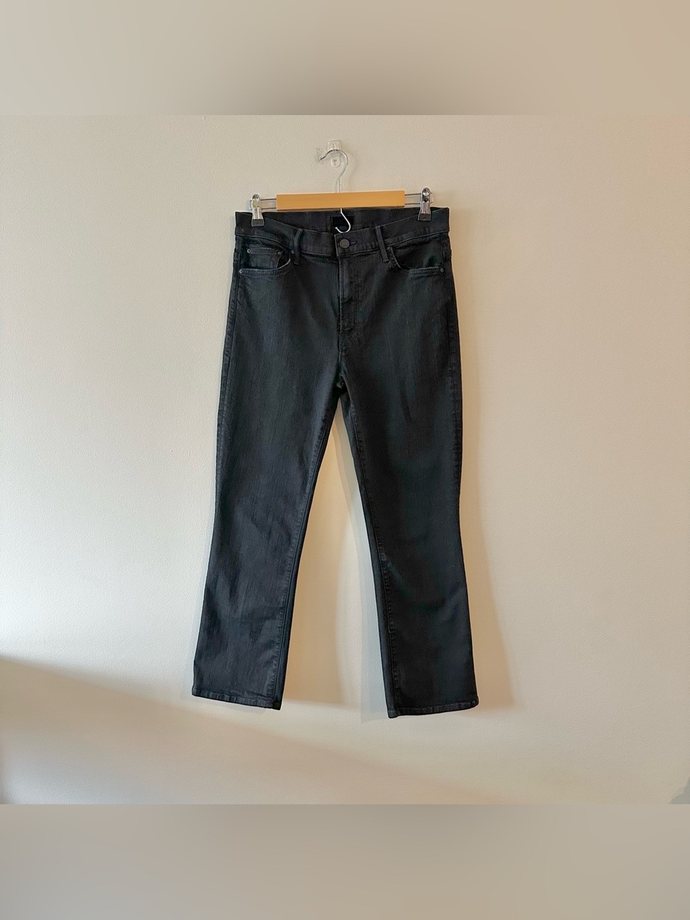 Mother The Insider Crop Not Guilty High Rise Black Jeans 30 Stretch Ankle